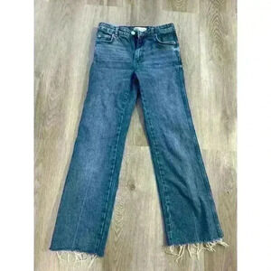 Zara Denim Blue Jeans, Raw Hem, size 2